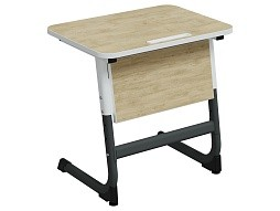 Стол 1-местный школьный 3-5 г/р "Логика" с наклоном столешницы 0-15° (дуб "Бардолино", м/к белый/графит)