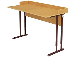 Стол для кабинета физики с бортом регулируемый 4-6 г/р СТФрб1.46-КЧ.Б (бук, м/к коричневый, квадратная труба)