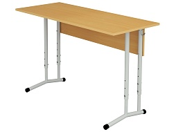 Стол школьный 2-местный 2-4 г/р регулируемый (бук, м/к серый, круглая труба)