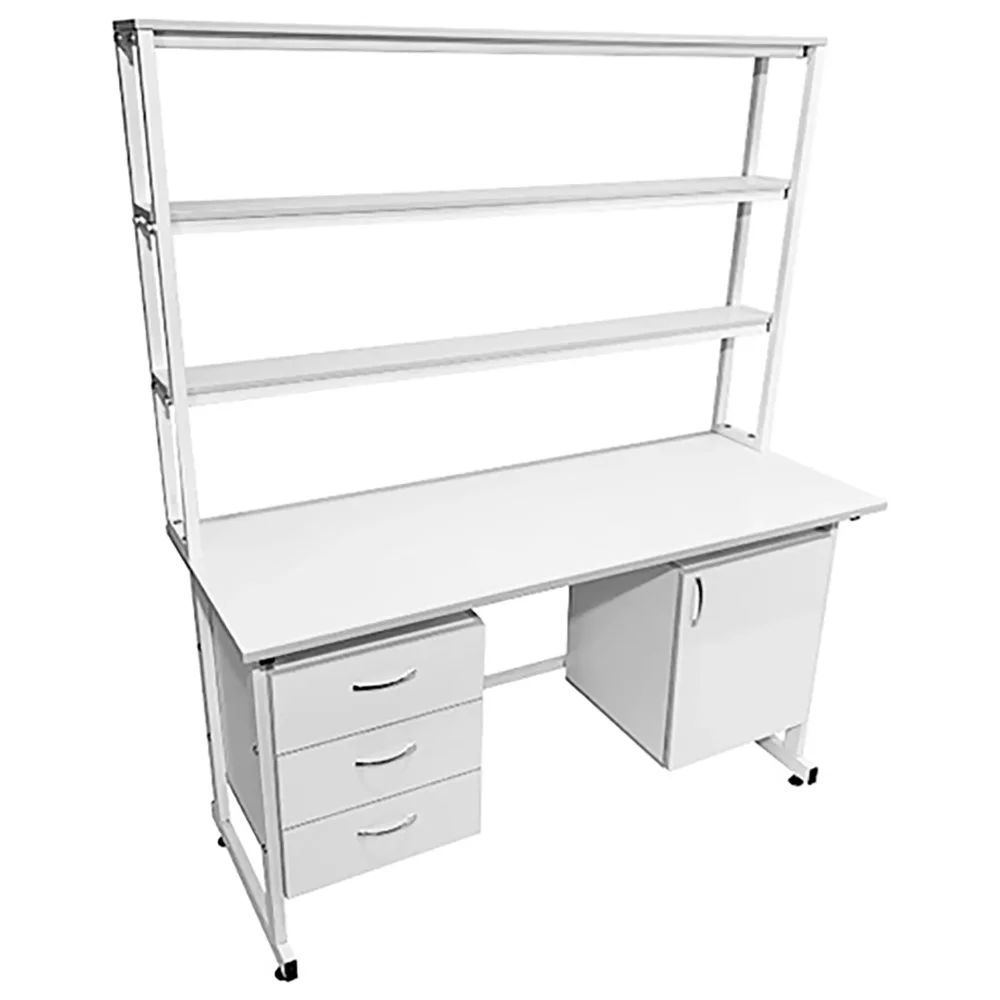 Стол лабораторный с надстройкой СЛн 16.009 (белый)