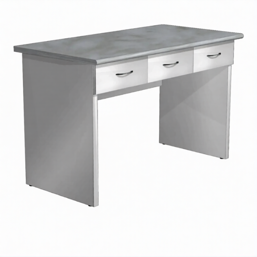 Стол рабочий металлический СЛМ-3.1 (столешница постформинг серый, каркас серый)