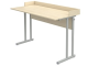 Стол для кабинета физики с бортом нерегулируемый 6 г/р СТФоб1.6-С.Д (дуб "Молочный", м/к серый, плоскоовальная труба)