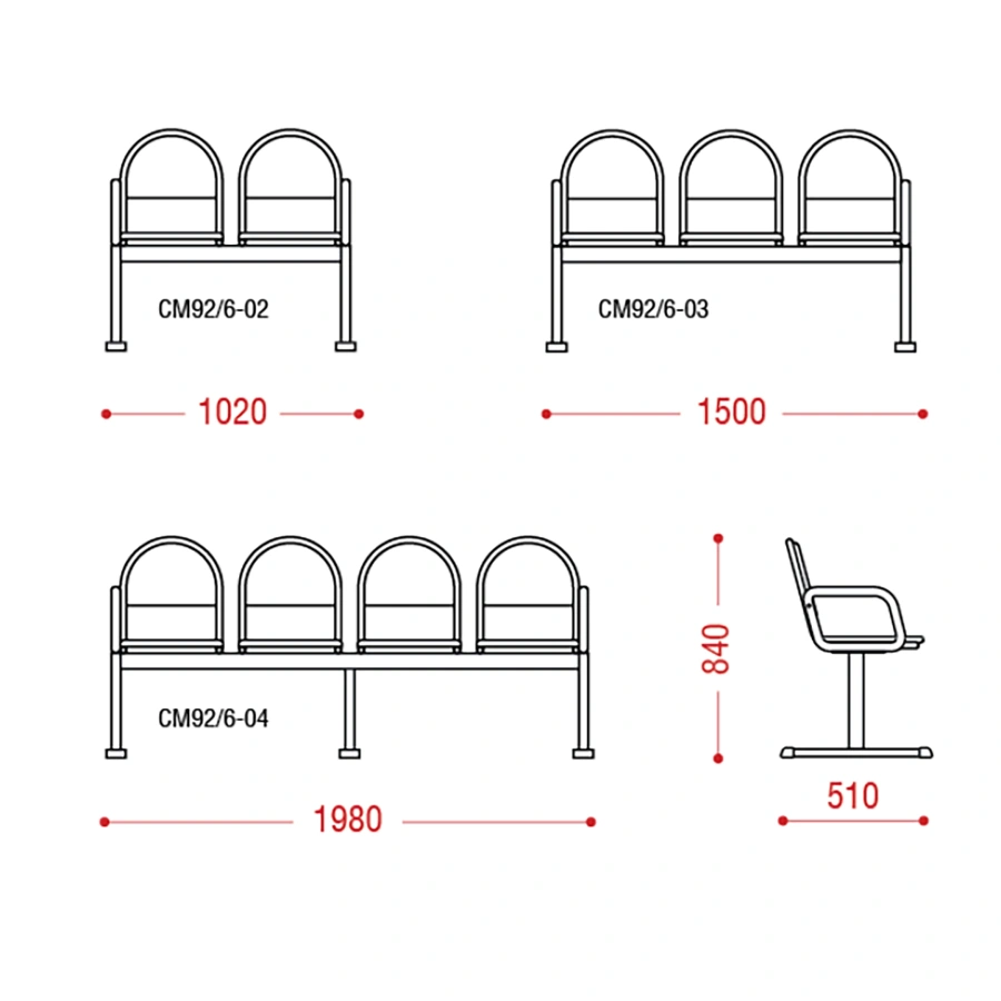 Многоместная секция Тройка 2П (модель CМ 92/6)