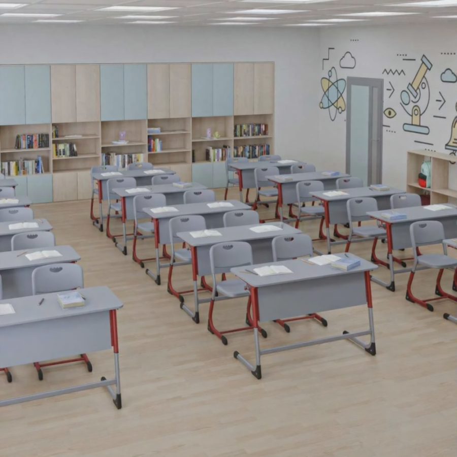 Парта 2М Smart с полкой (ЛДСП)