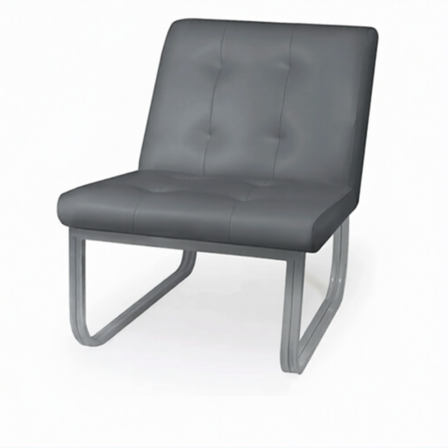 Диван-кресло ДО-6/1 (кожзам Эконом серый, каркас серый)