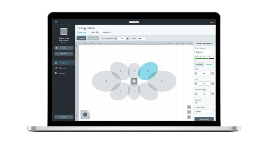 Микрофонный массив Shure MXA910B-60CM.