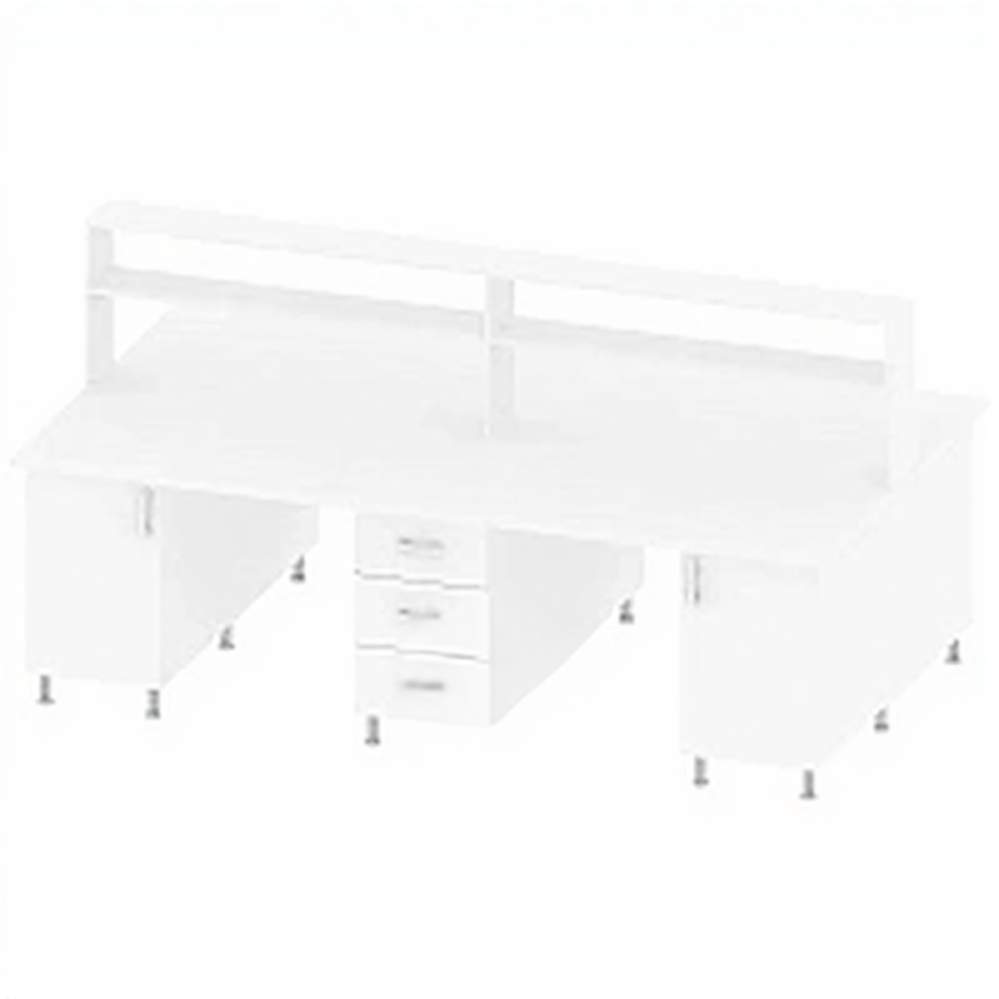 Стол островной с надстройкой, 6 тумб, ПР-ТР-82-8