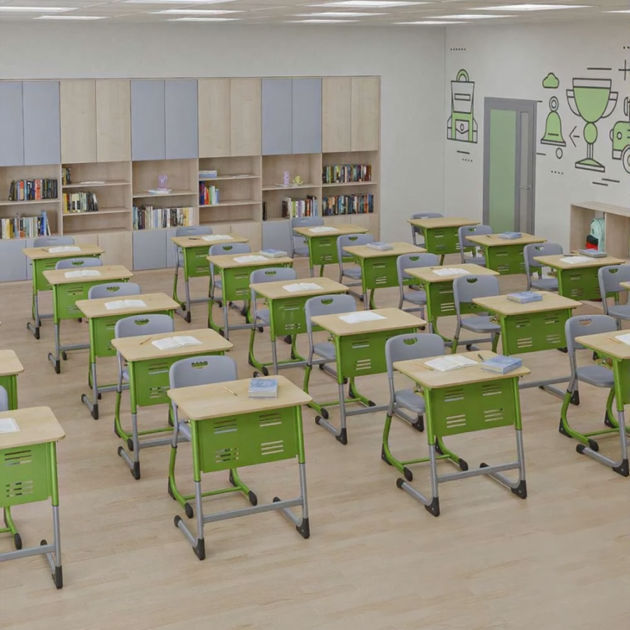 Парта 1М Smart с регулировкой угла наклона/полкой (Перф. Экран)