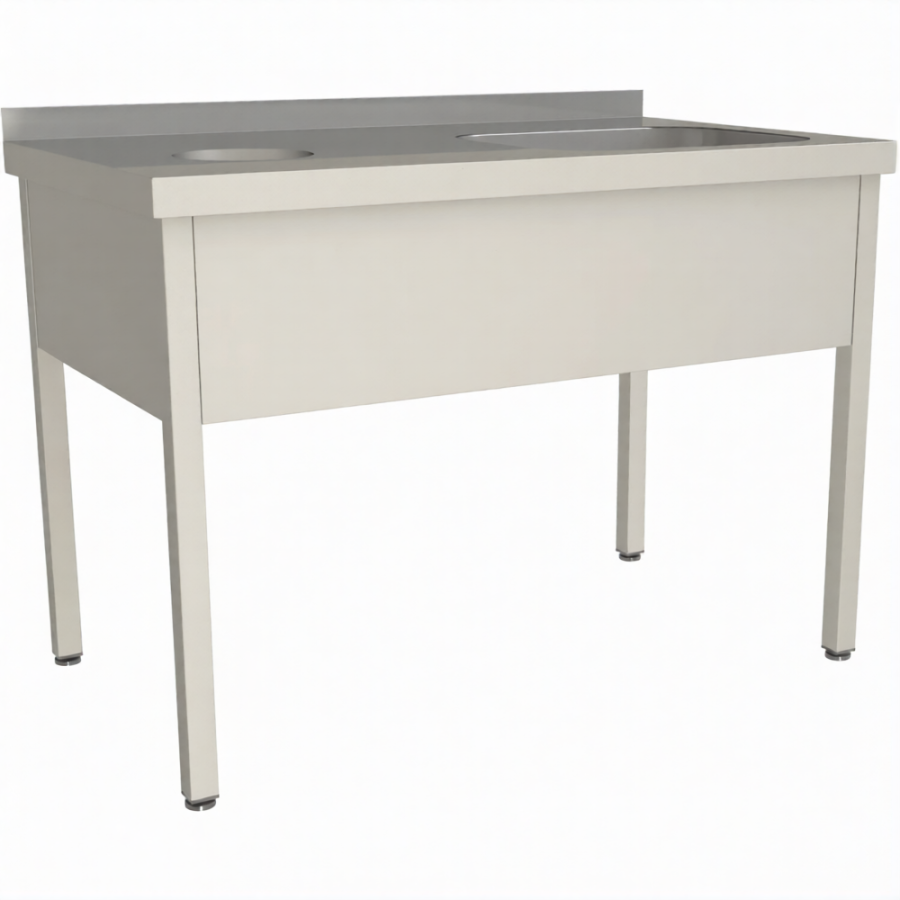 Стол для сбора пищевых отходов с ванной и бортом СПОВЦ/1-12/6-БО-П