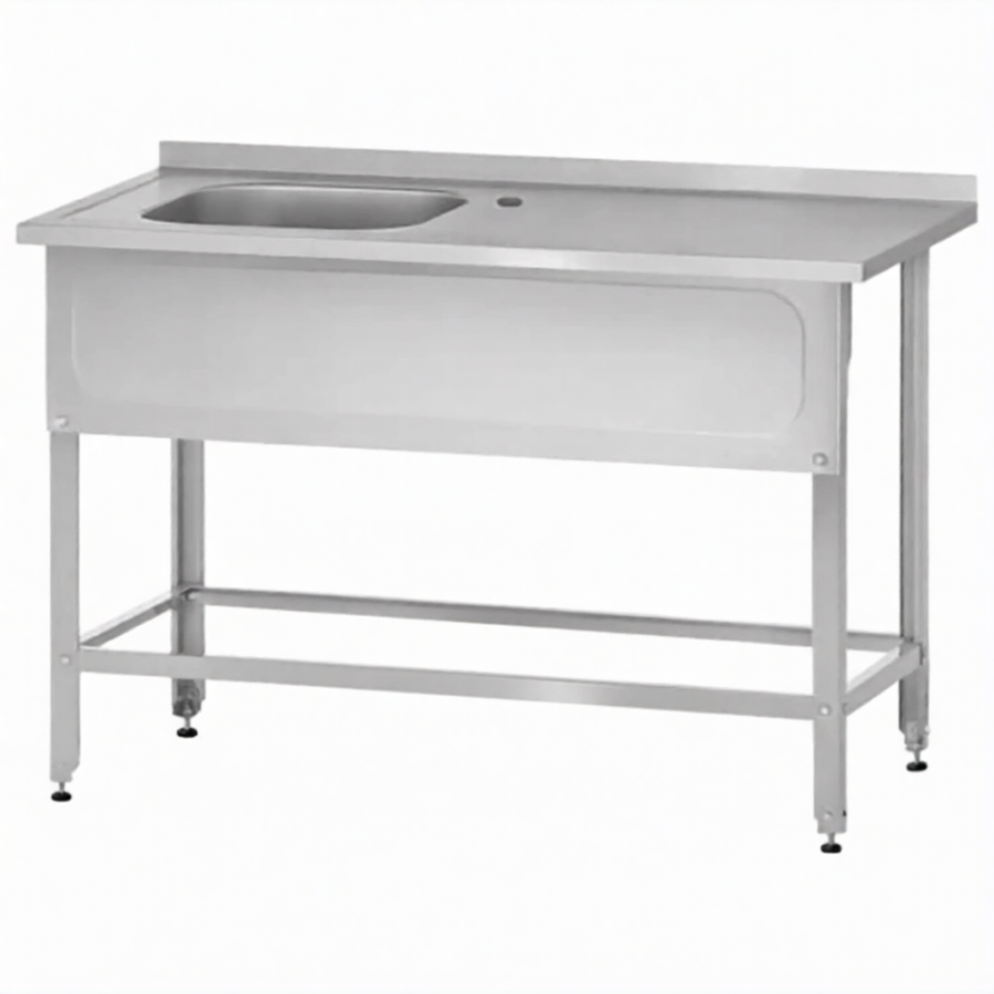 Ванна с рабочей поверхностью РПЦн  860х1000х700 левое м/о, борт, экран (ножка угловая)