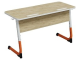 Стол 2-местный школьный 3-5 г/р "Альтер" с наклоном столешницы 0-15° (дуб "Бардолино", м/к белый/оранжевый)